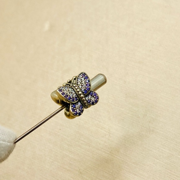 EUC Pandora 791257ACZ Sterling Silver Sparkling Butterfly Animal Charm w/ CZs - Picture 4 of 10